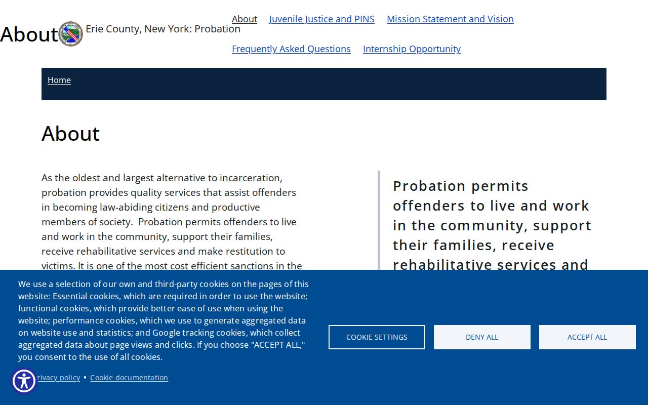 Erie County probation criminal supervision records overview