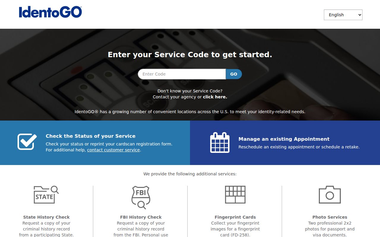 IdentoGO enrollment for an Erie County criminal history check